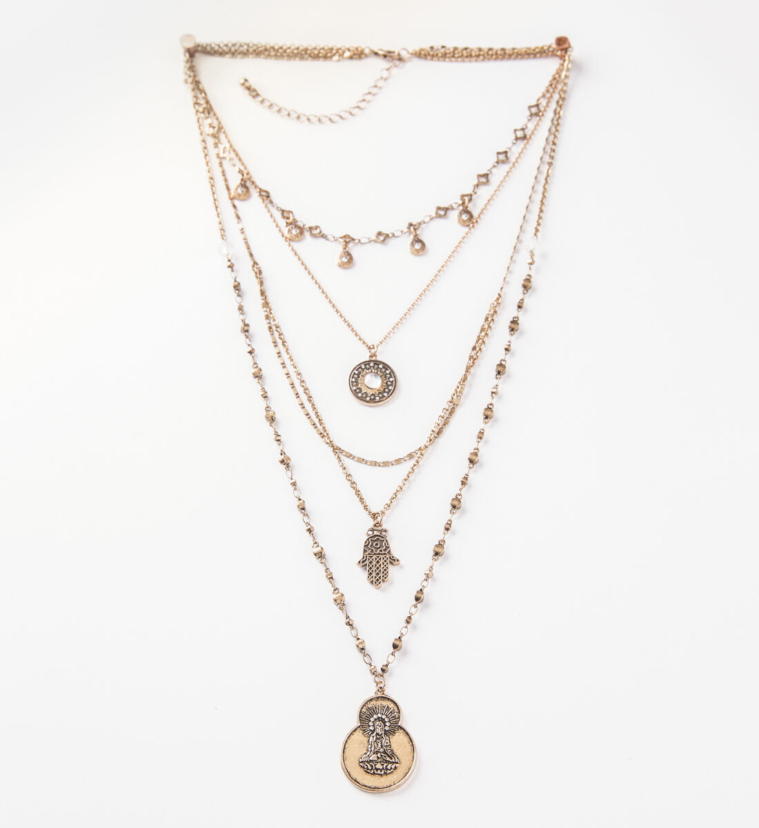 hamsa layered necklace