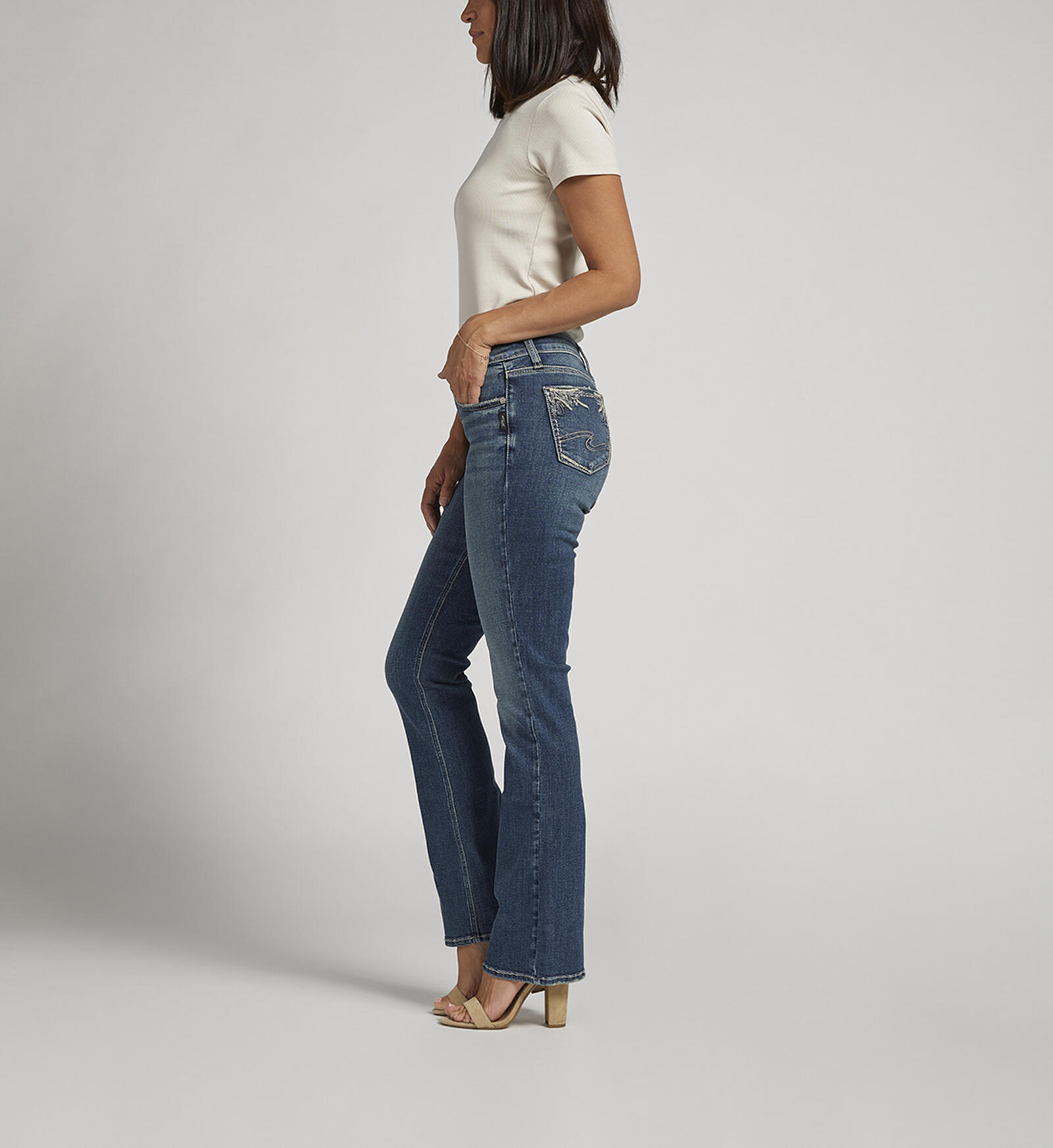 Buy Elyse Mid Rise Slim Bootcut Jeans for USD 59.00