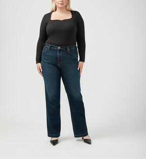 Highly Desirable High Rise Trouser Leg Jeans Plus Size