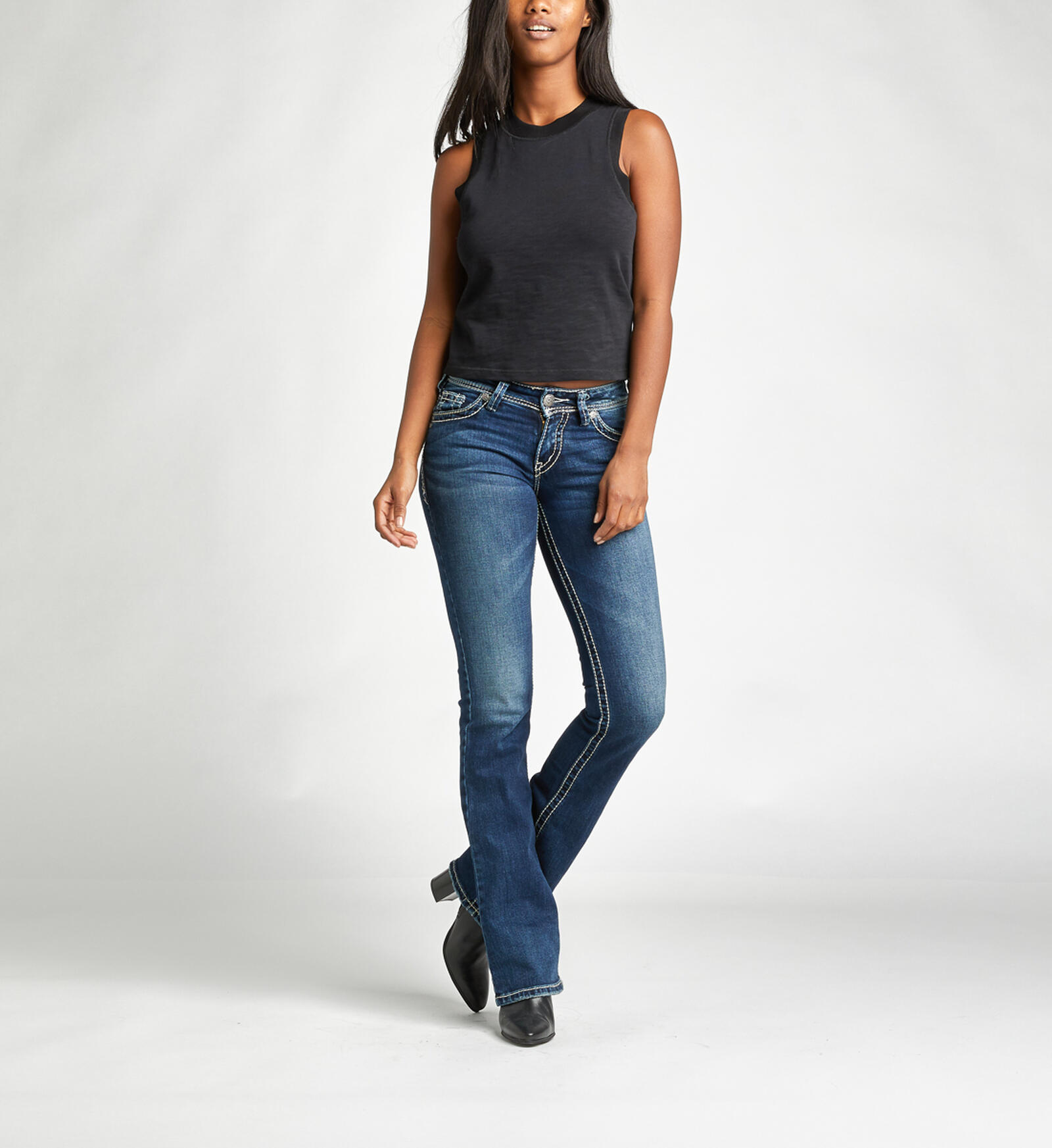 Suko Jeans Womens Size 6 Low Rise Slim Bootcut Dark Wash Blue Denim W26 x  L30.5