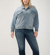 Denim Trucker Jacket Plus Size, , hi-res image number 0