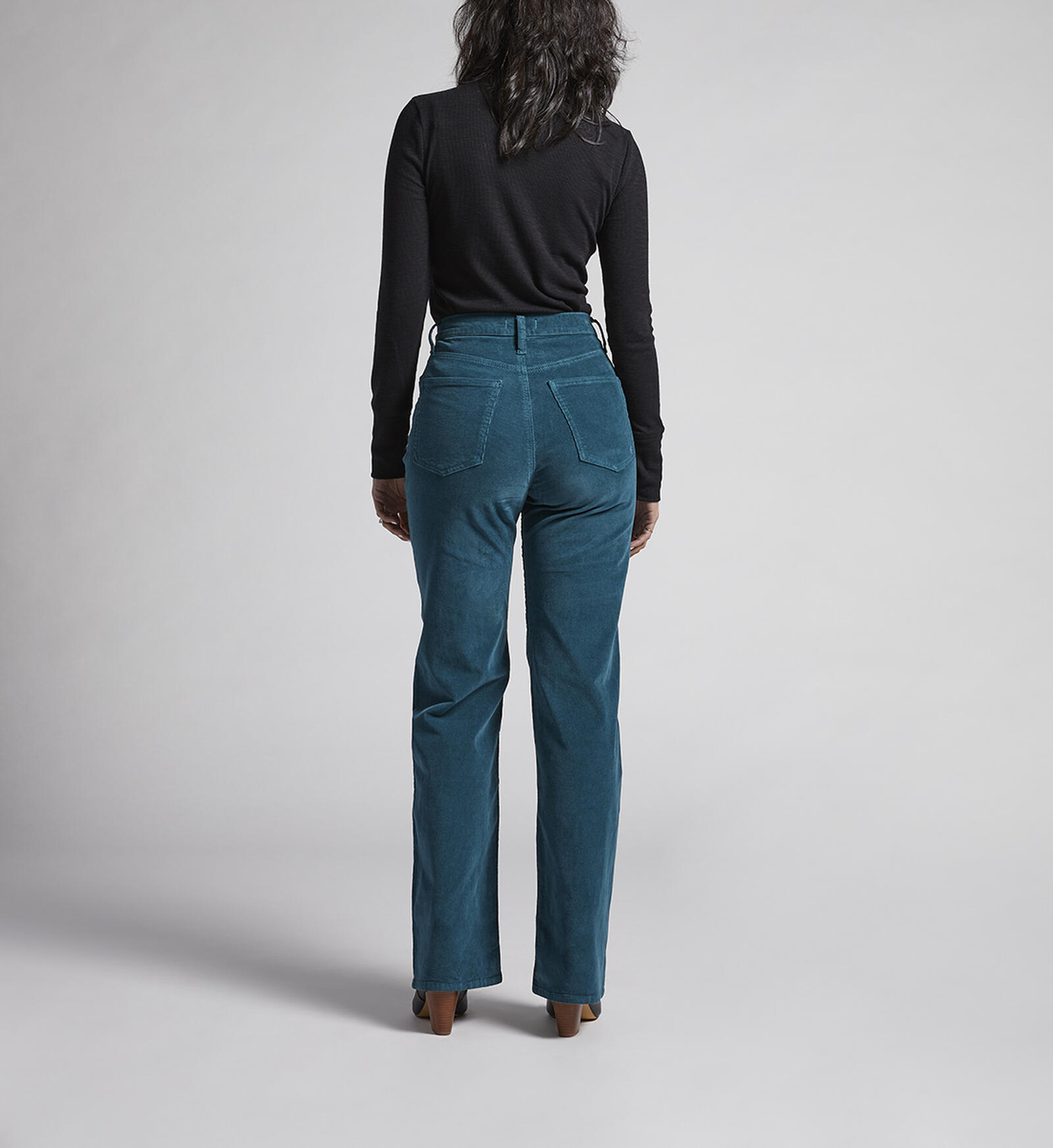 Women's Corduroy Pants High Waist Button Zip Wide Leg Pants