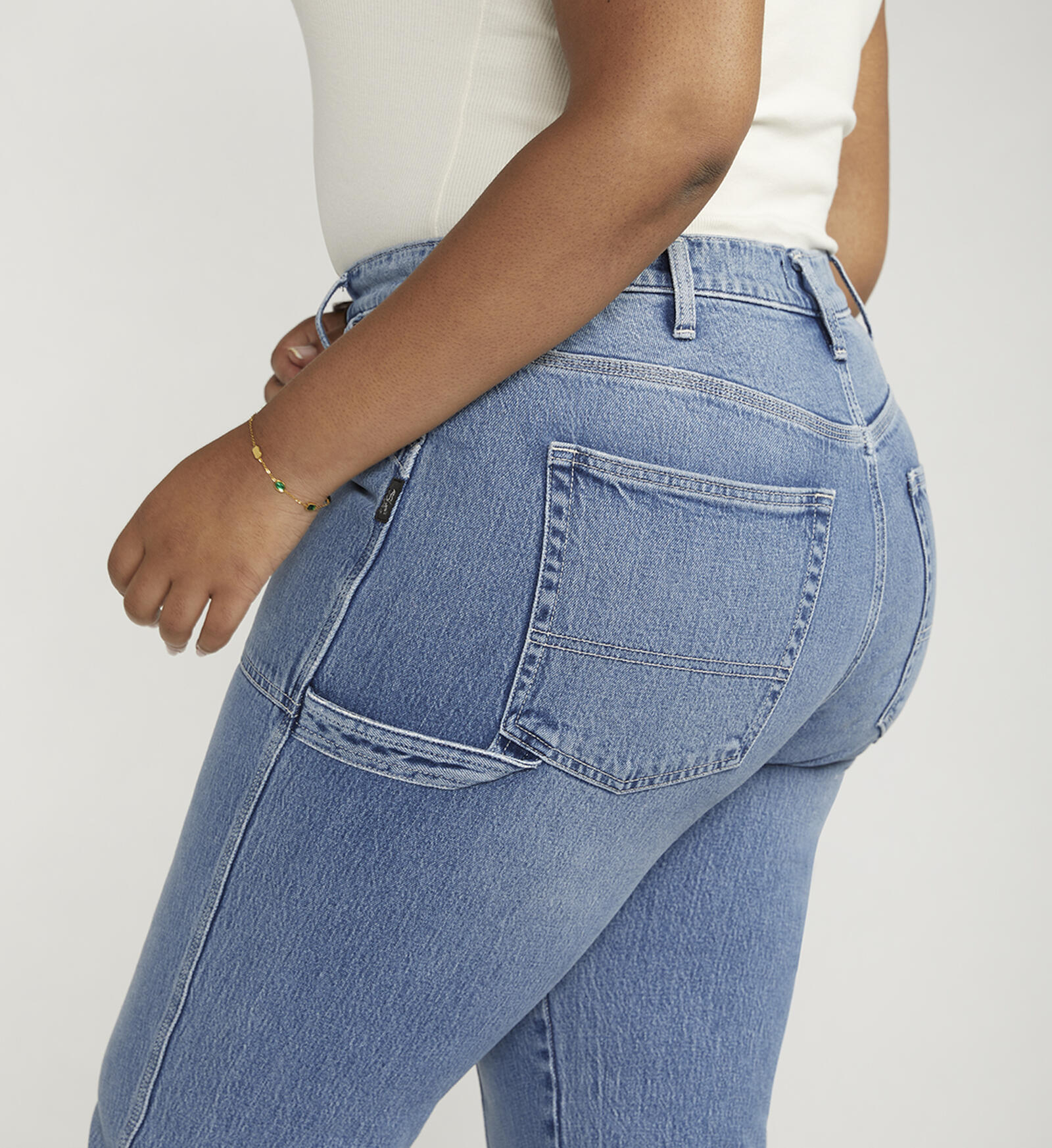 Buy Peri Mid Rise Straight Leg Pull-On Jeans Plus Size for USD