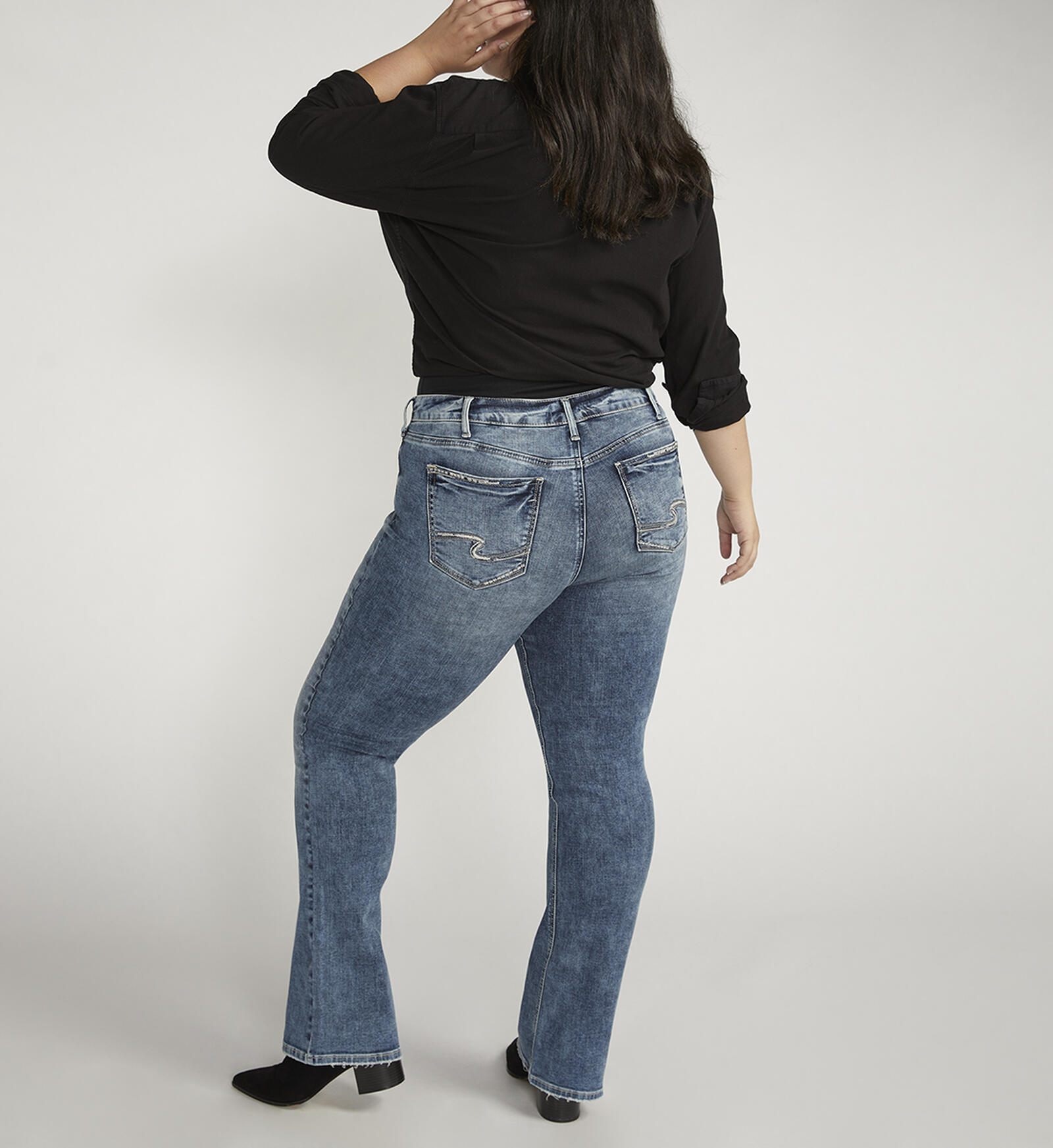 Women's Low Rise Slim Bootcut Jeans Slimming Girlfriend Jeans Plus