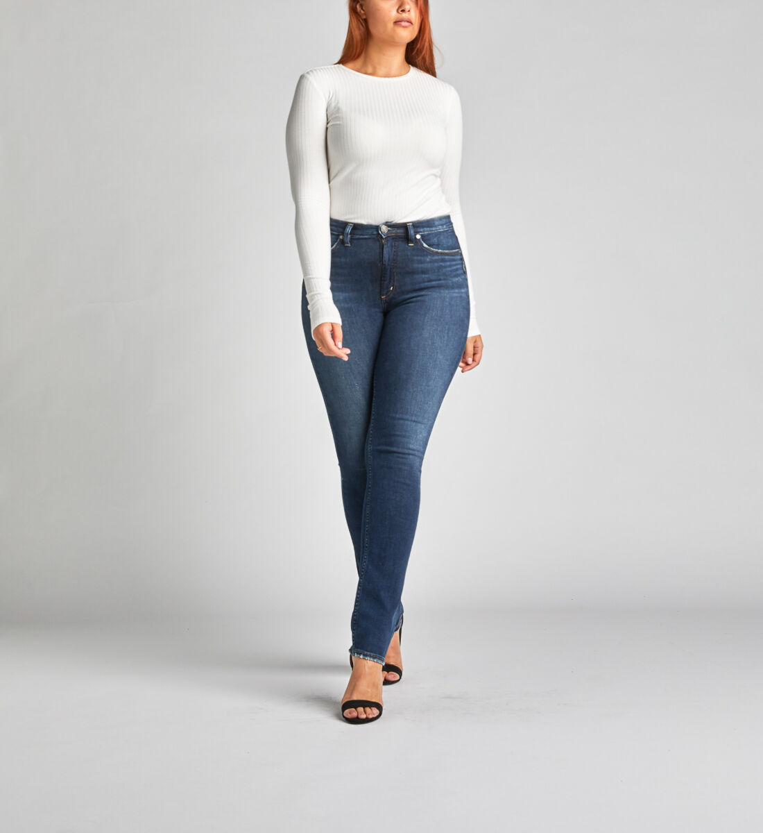 Curvy straight leg discount jeans