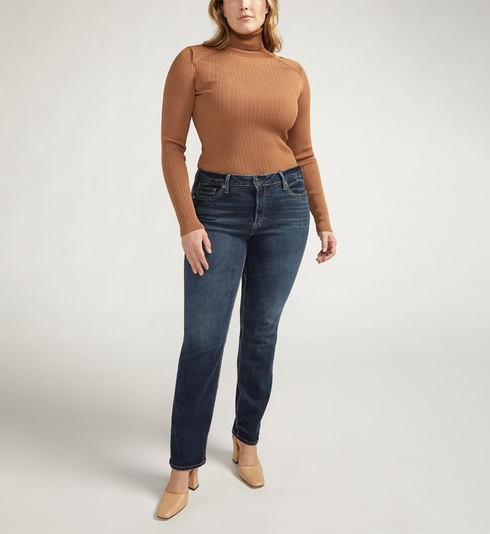 Buy Suki Mid Rise Straight Leg Jeans Plus Size for USD 88.00