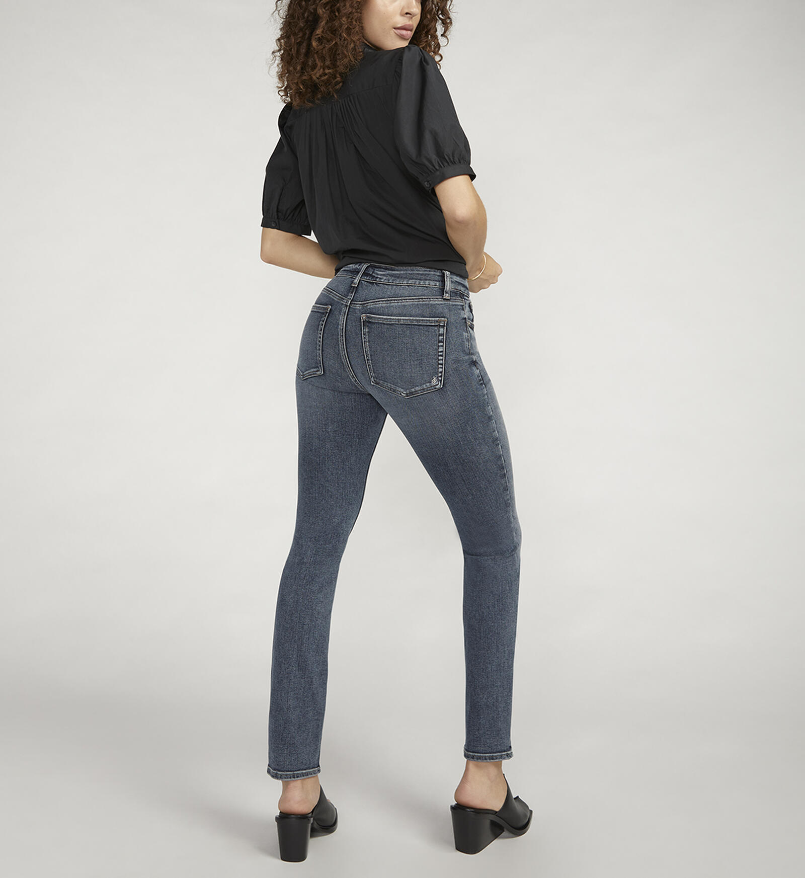 Buy Most Wanted Mid Rise Straight Leg Jeans for USD 84.00 | Silver ...