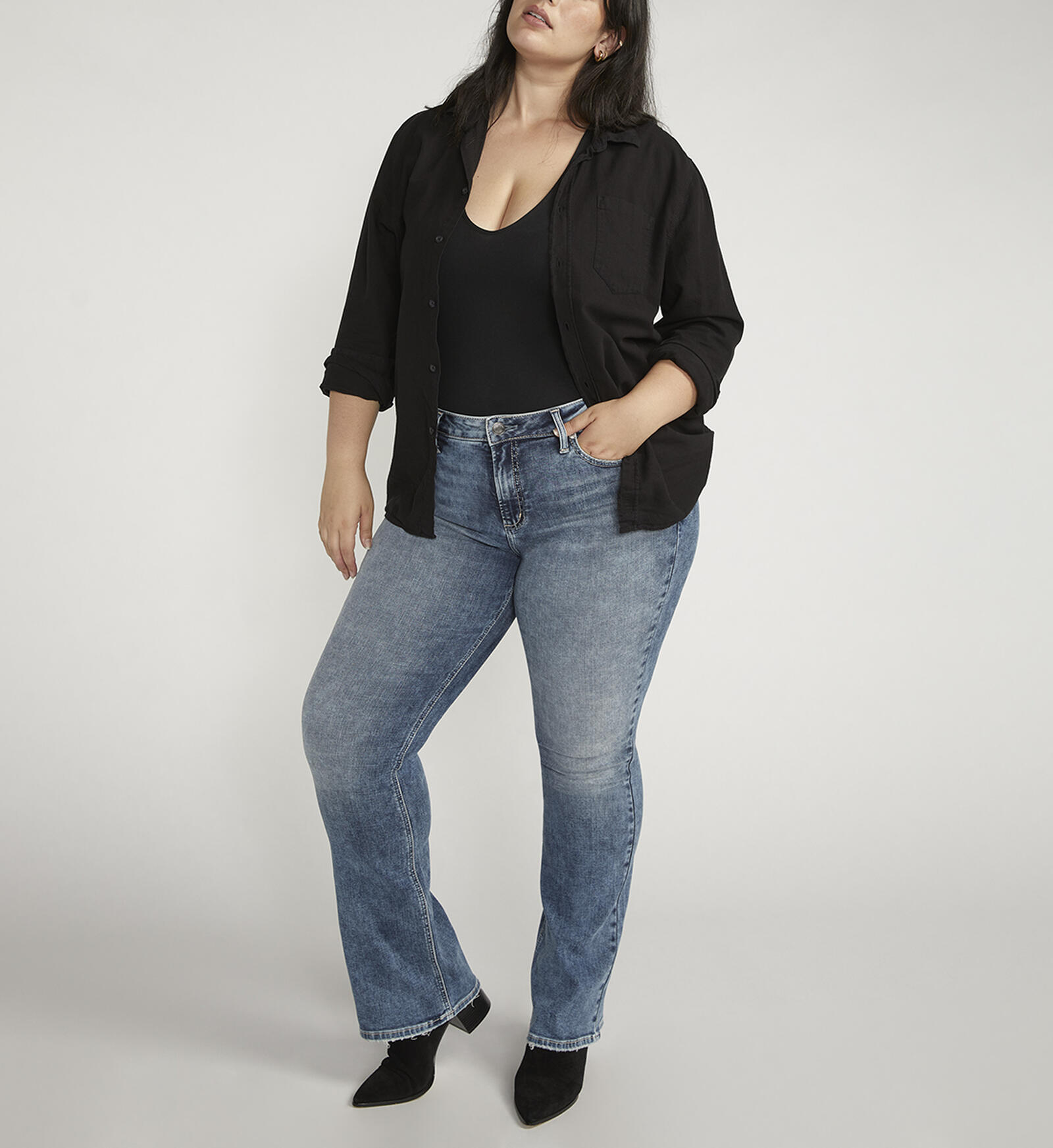 Buy Eloise Mid Rise Bootcut Jeans Plus Size for USD 52.00