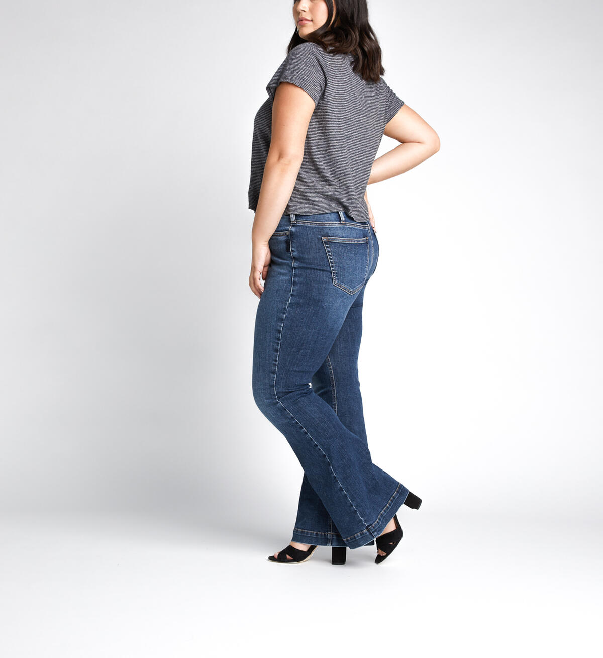 High Note High Rise Flare Jeans Plus Size, Indigo, hi-res image number 2
