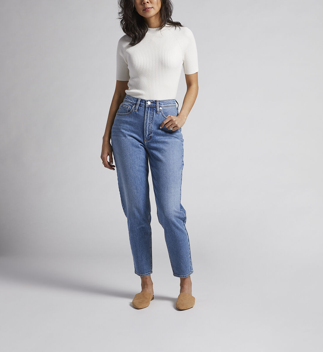 Buy High Rise Tapered Leg Mom Jean for USD 84.00 | Silver Jeans US New