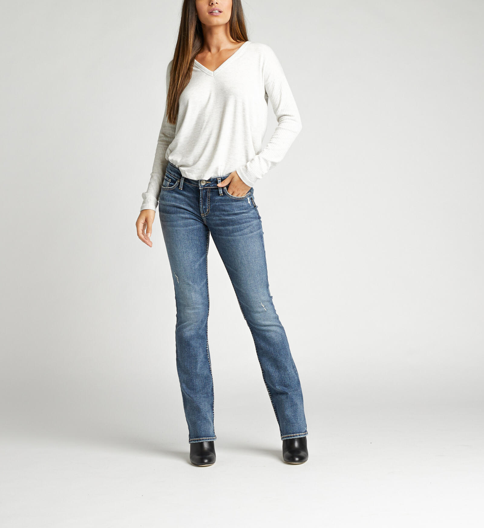 Ice Contrast Boot Cut Flared Jeans, Buy Baggy Jeans