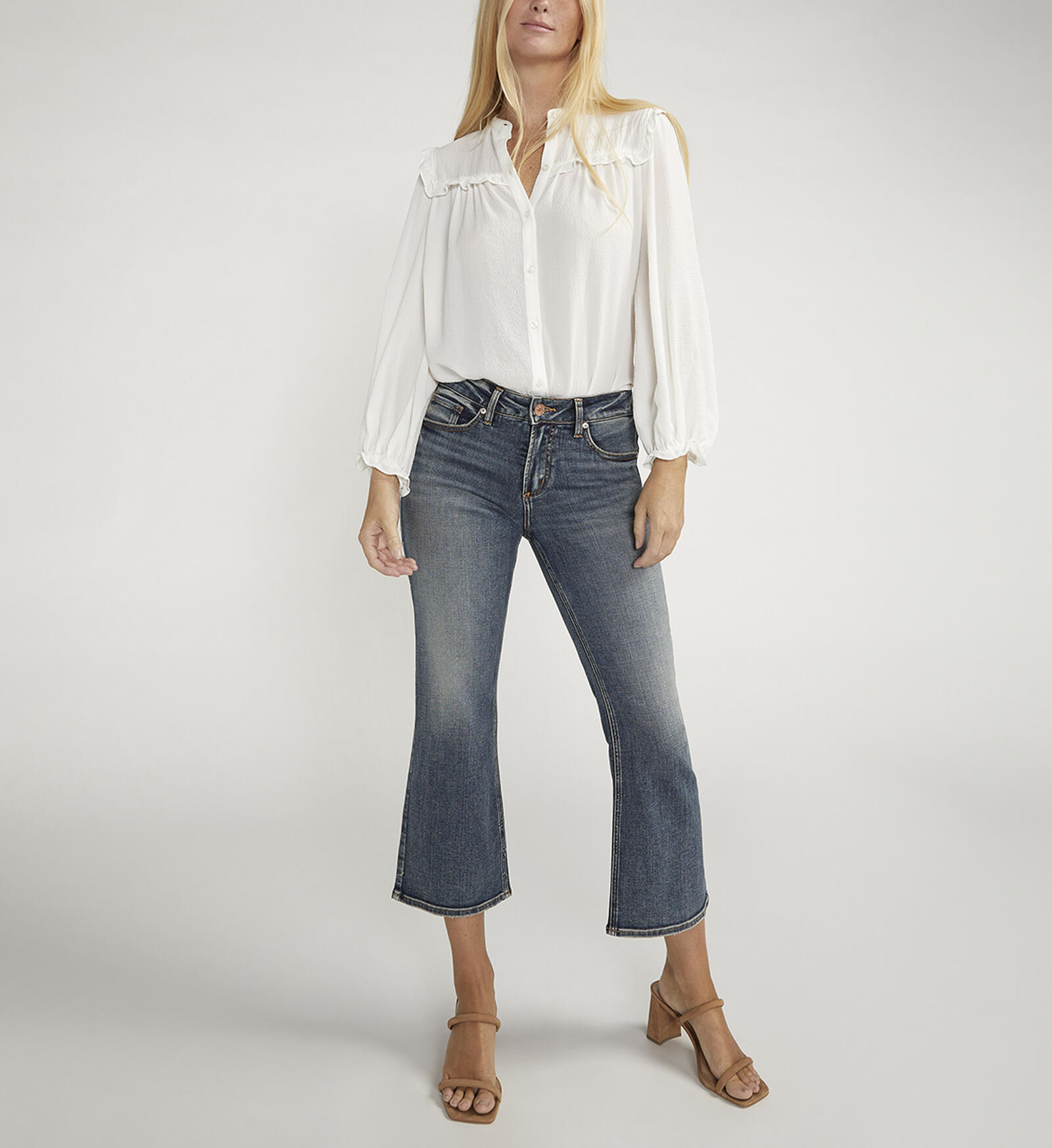 Buy Suki Mid Rise Cropped Flare Jeans for USD 74.00