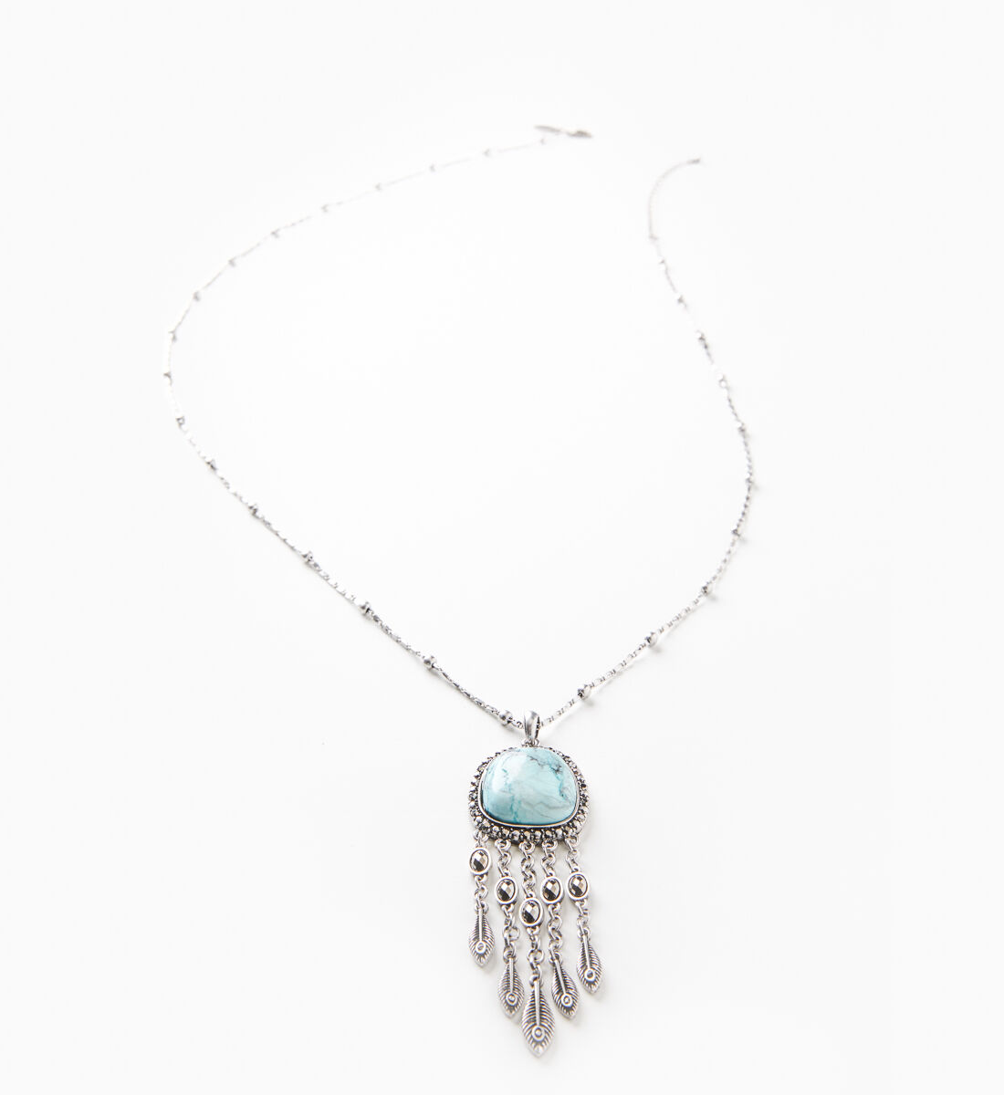 turquoise fringe necklace