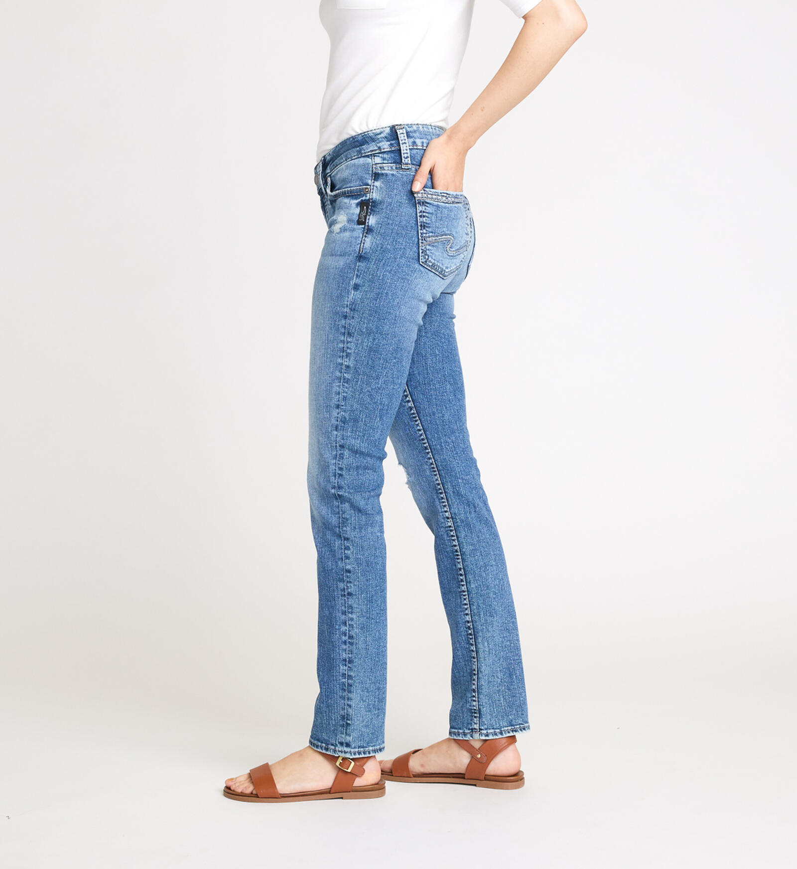 Buy Elyse Mid Rise Straight Leg Jeans for USD 70.00