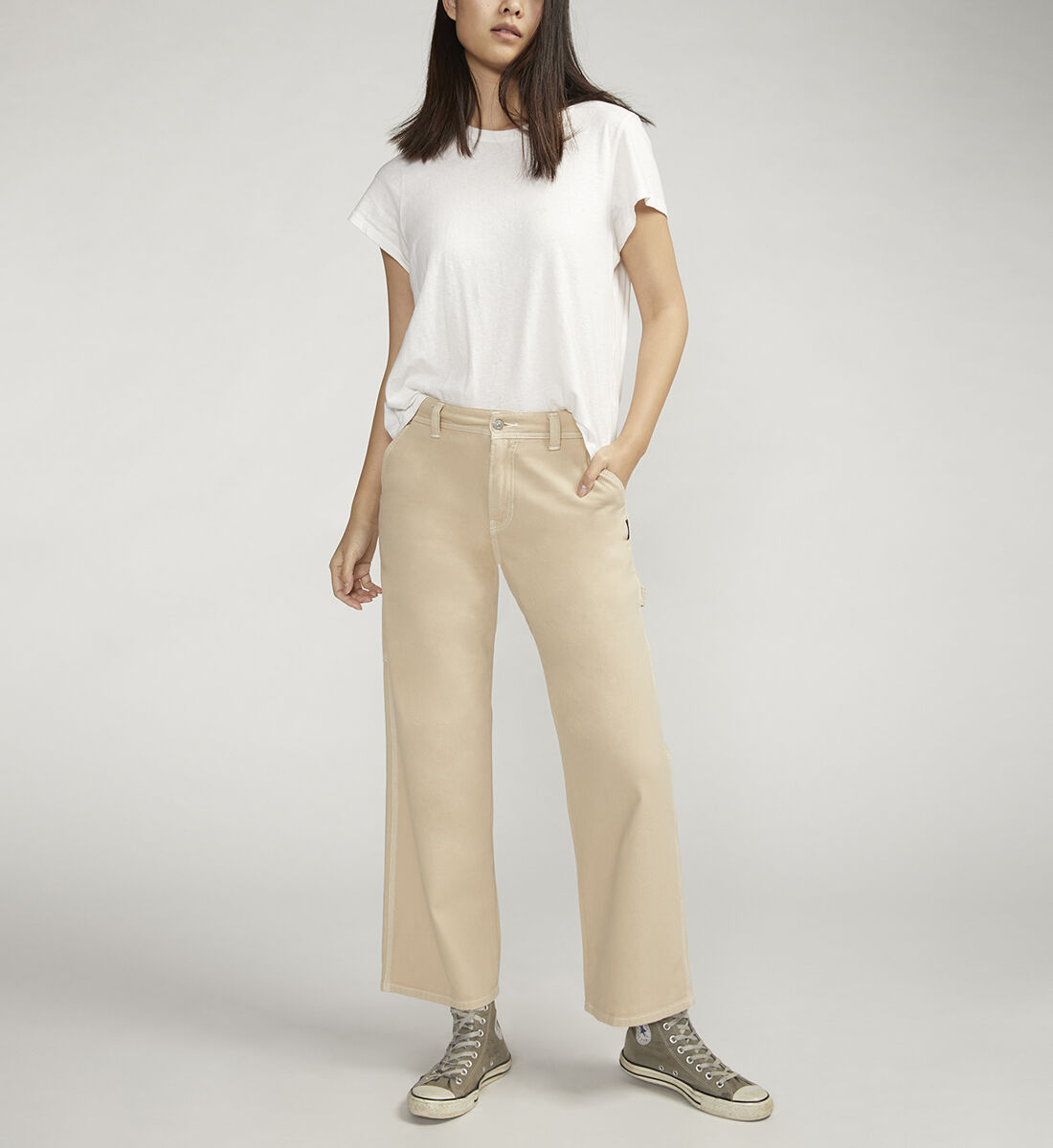Buy Relaxed Fit Straight Leg Carpenter Pant for USD 46.80 | Silver 