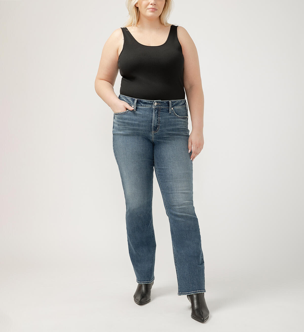 Suki Mid Rise Slim Bootcut Jeans Plus Size, , hi-res image number 0