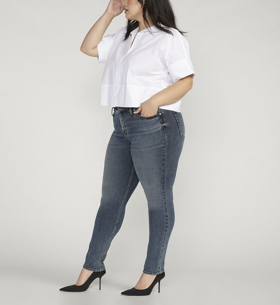 Buy Most Wanted Mid Rise Straight Leg Jeans Plus Size for USD 