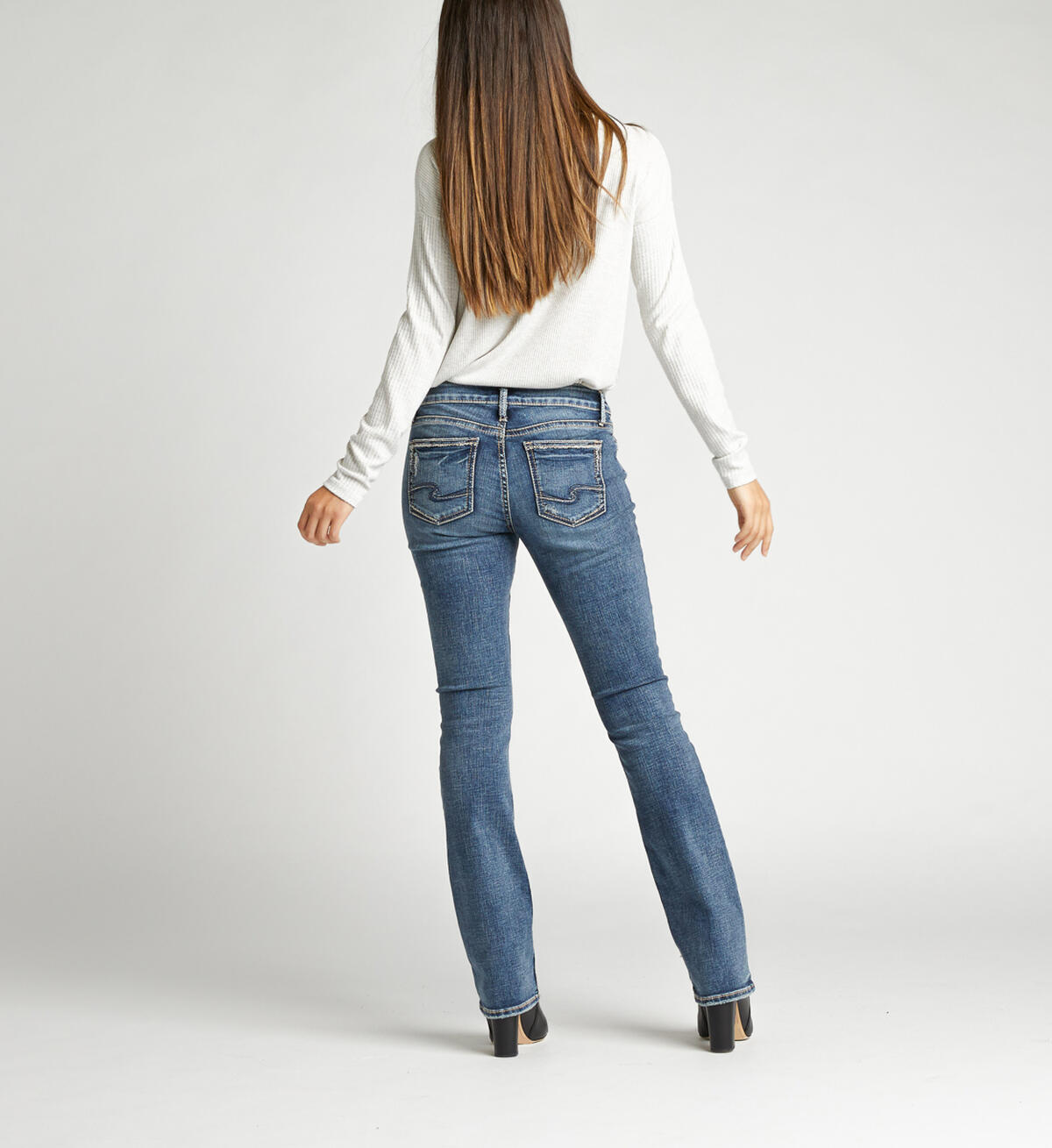 Buy Elyse Mid Rise Slim Bootcut Jeans For Usd 9400 Silver Jeans Us New