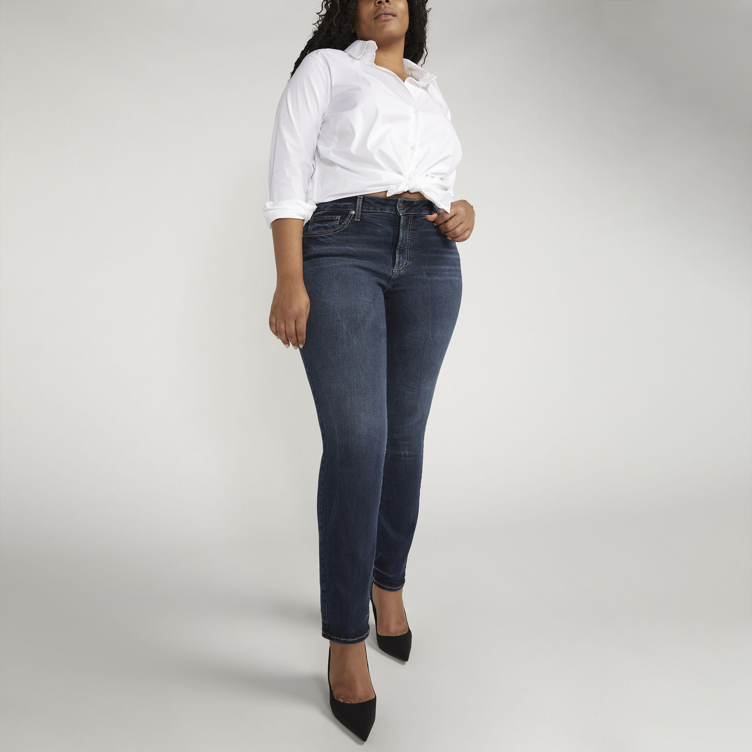 Buy Suki Mid Rise Straight Leg Jeans Plus Size for USD 88.00 