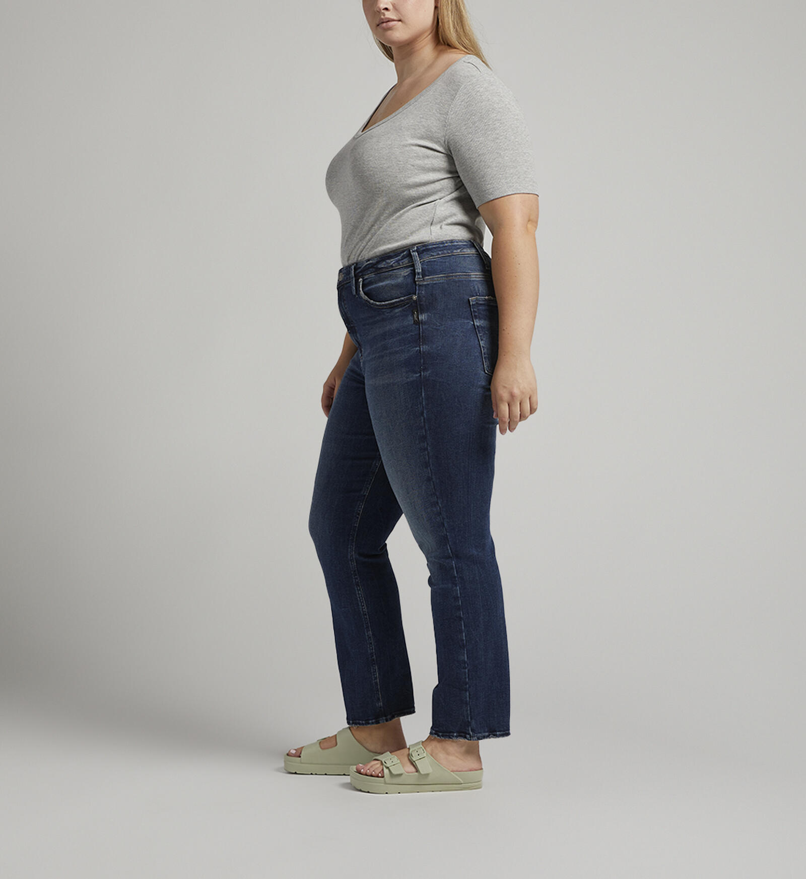 Plus Size Skinny Jean High Rise Distressed Denim Slim Jeans