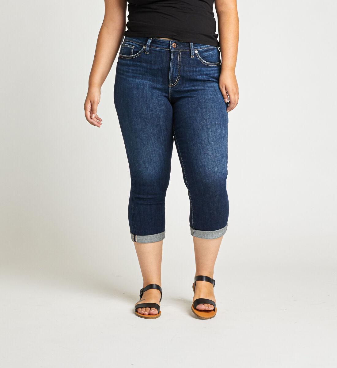 women's plus size silver jeans