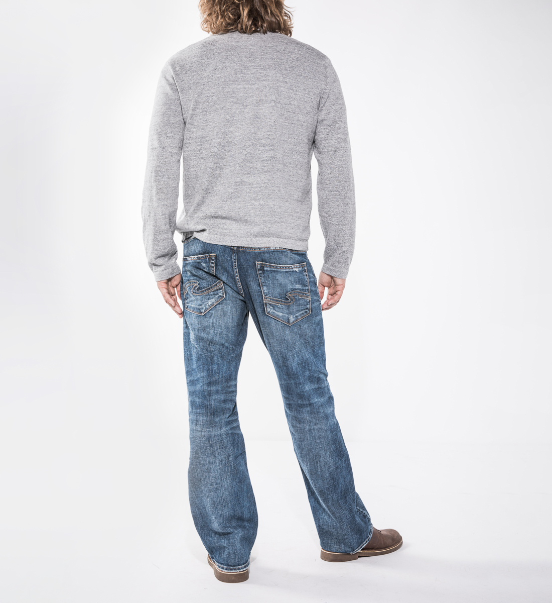 dark wash straight leg jeans