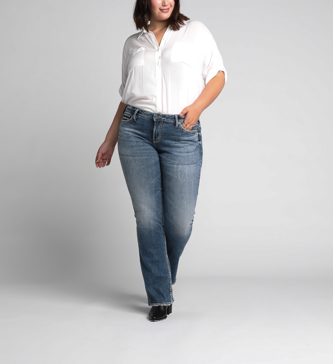 plus size silver jeans sale