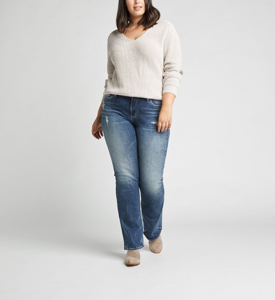 plus size boot cut high rise jeans