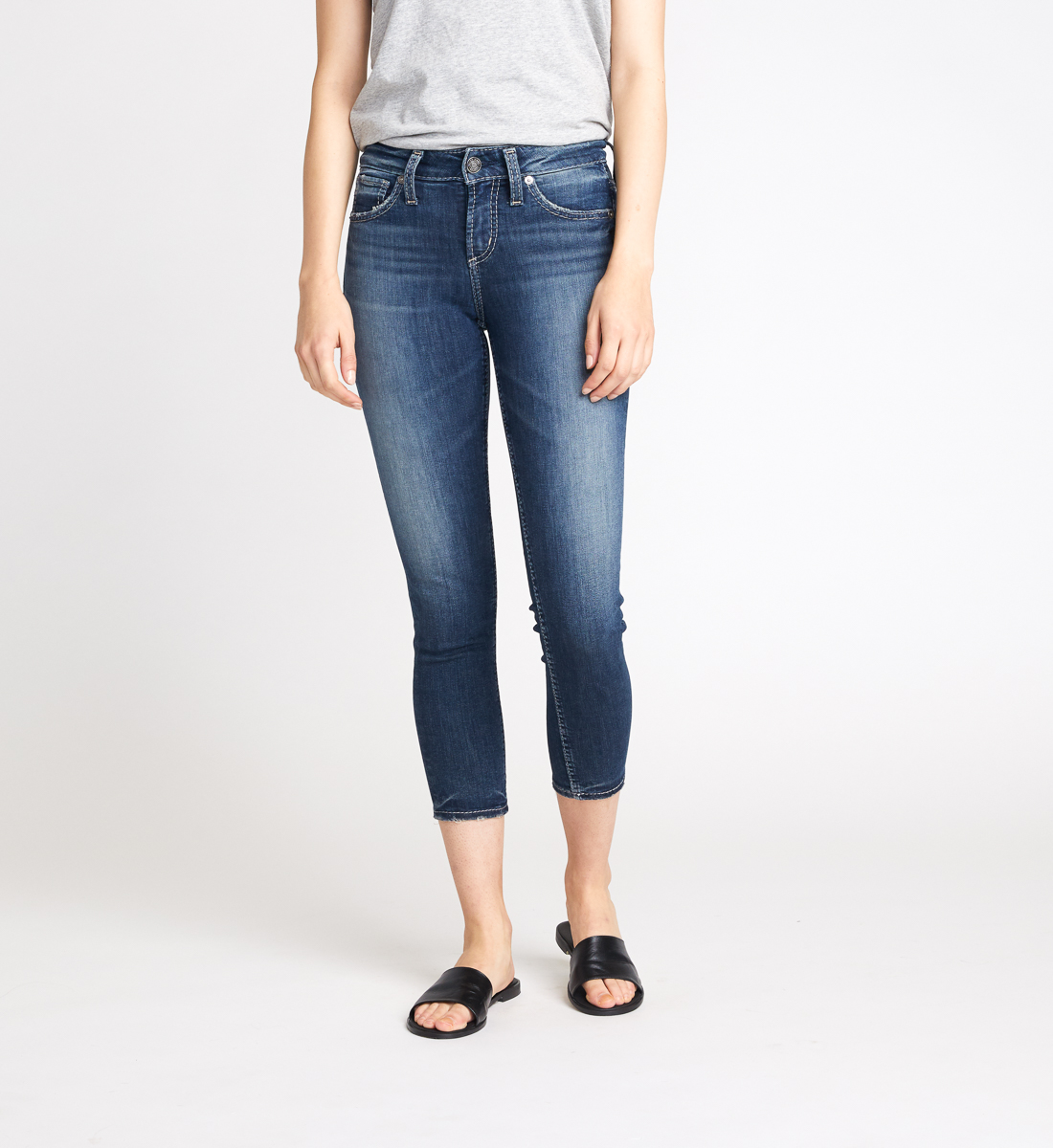 high rise skinny crop jeans