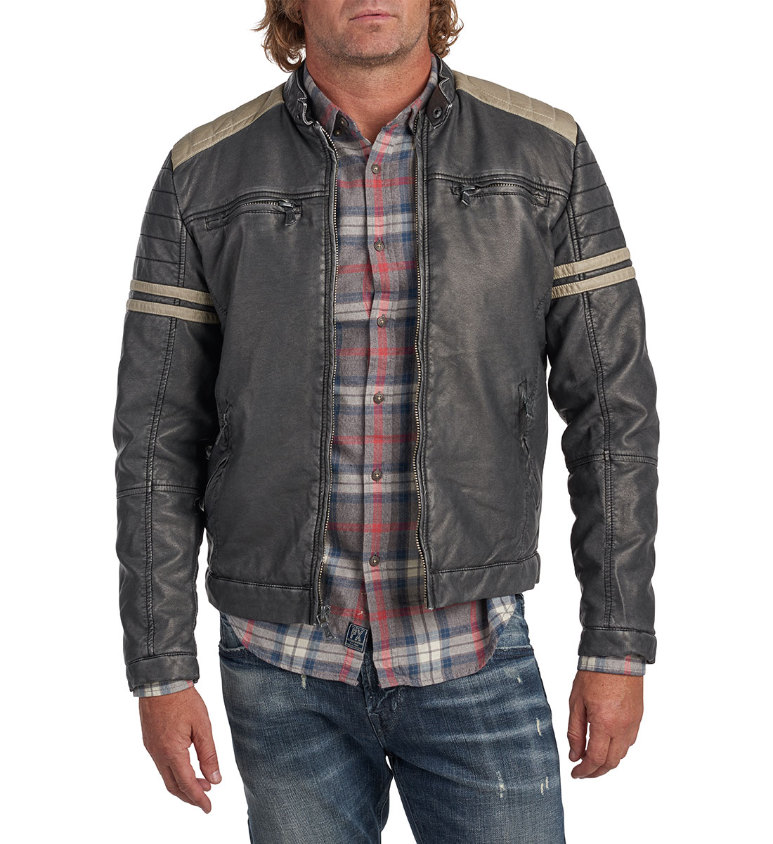 denim racer jacket