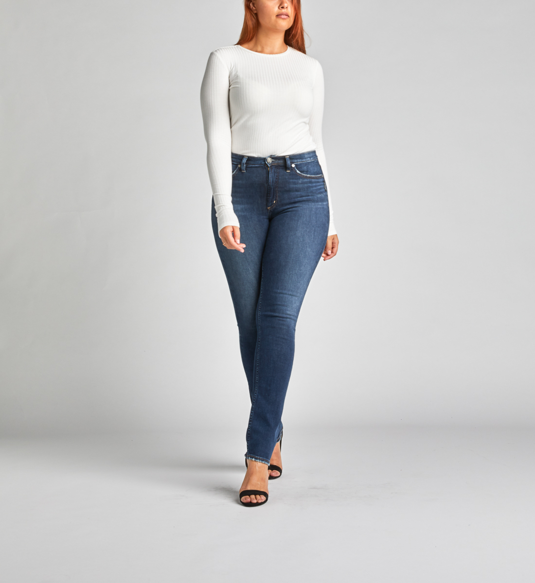 silver high waisted jeans