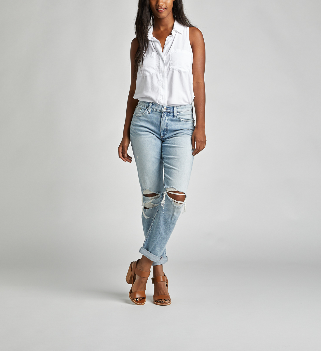 Stylish Denim Slim Fit Stretchable Women Capri Jeans (Black)