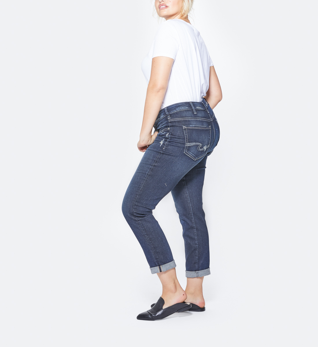 Sam Plus-Size Boyfriend Jeans Dark Wash | Silver Jeans