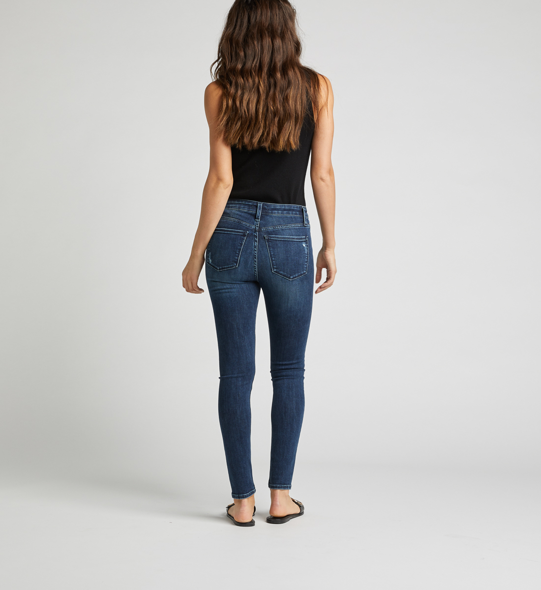 Most Wanted Mid Rise Skinny Leg Jeans - Silver Jeans US