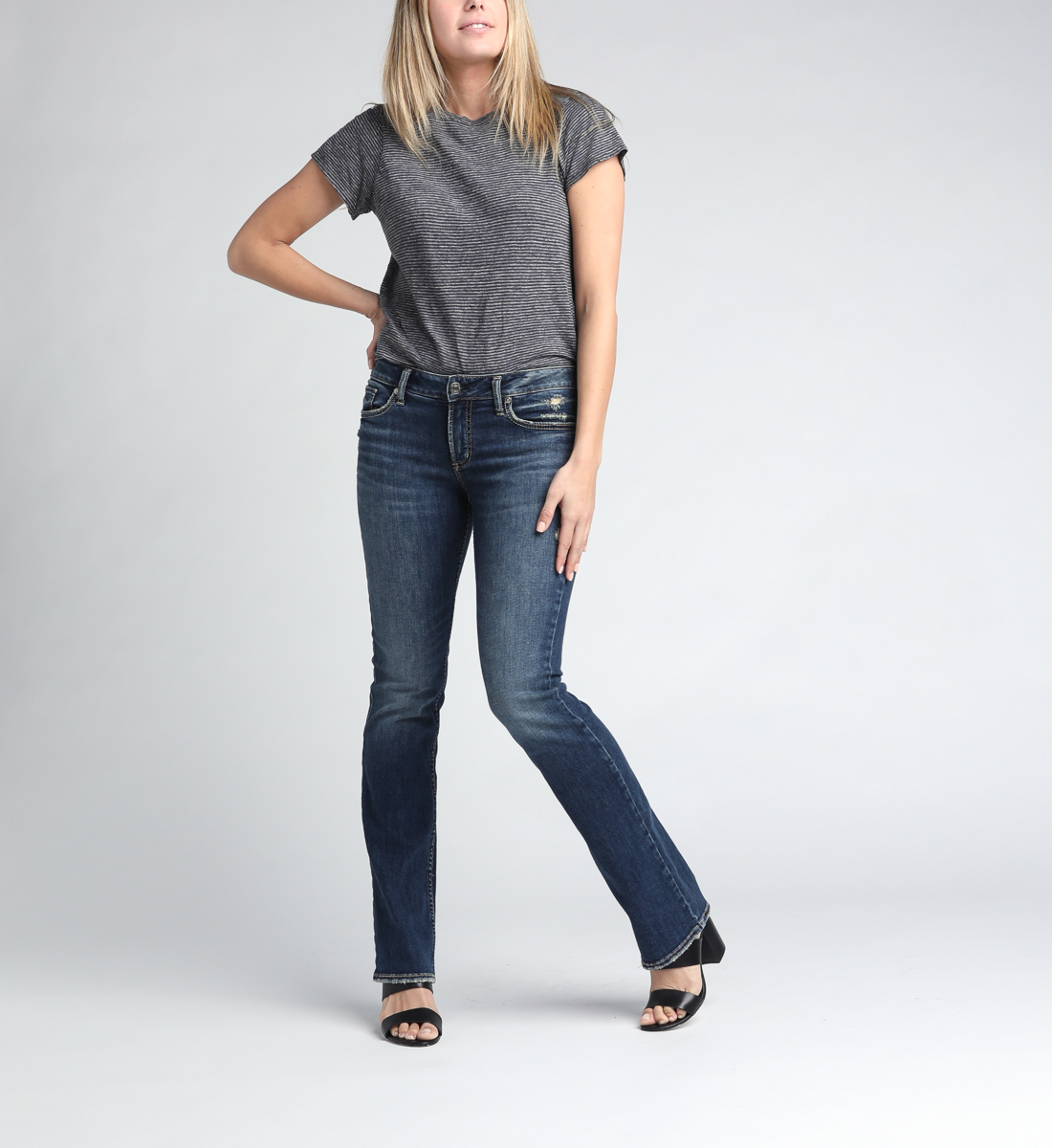 slim mid rise jeans