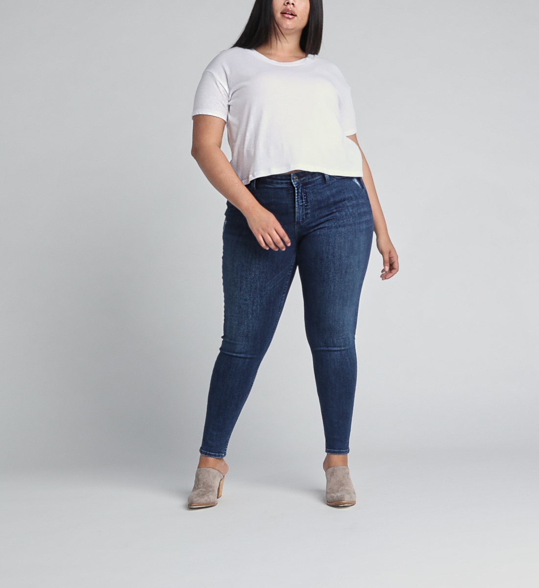 plus size mid rise skinny jeans