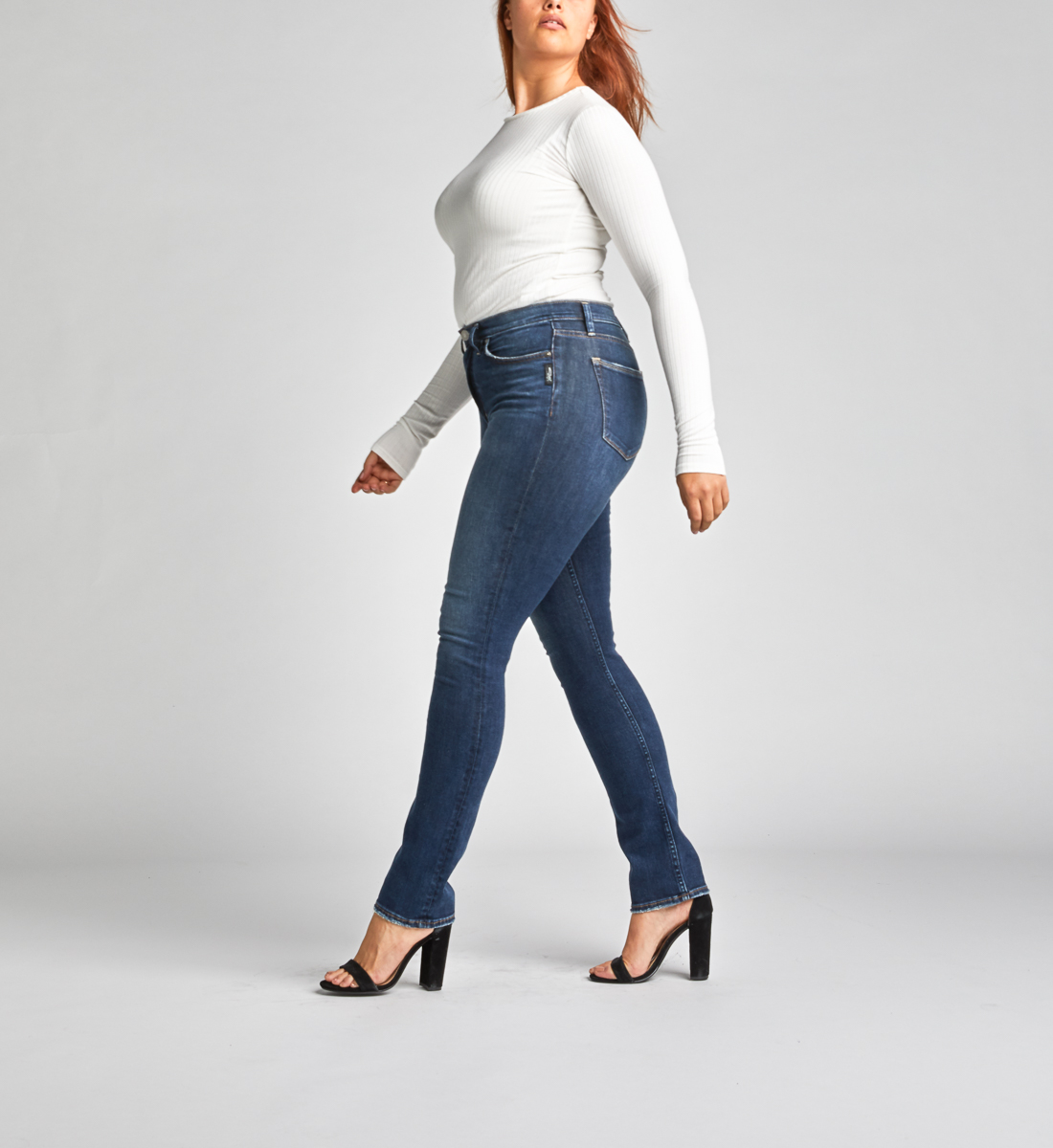 high waisted silver jeans