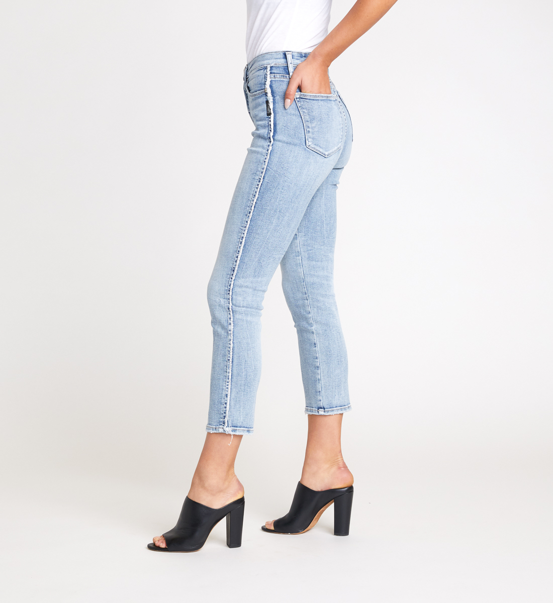 Calley Super High Rise Slim Crop Jeans - Silver Jeans US
