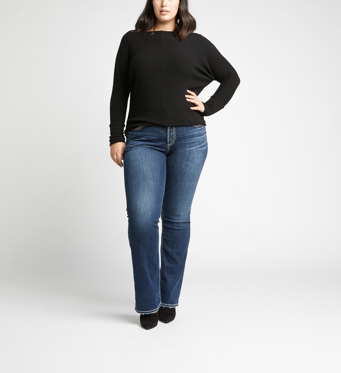 Suki Mid Rise Slim Bootcut Plus Size Jeans - Silver Jeans US