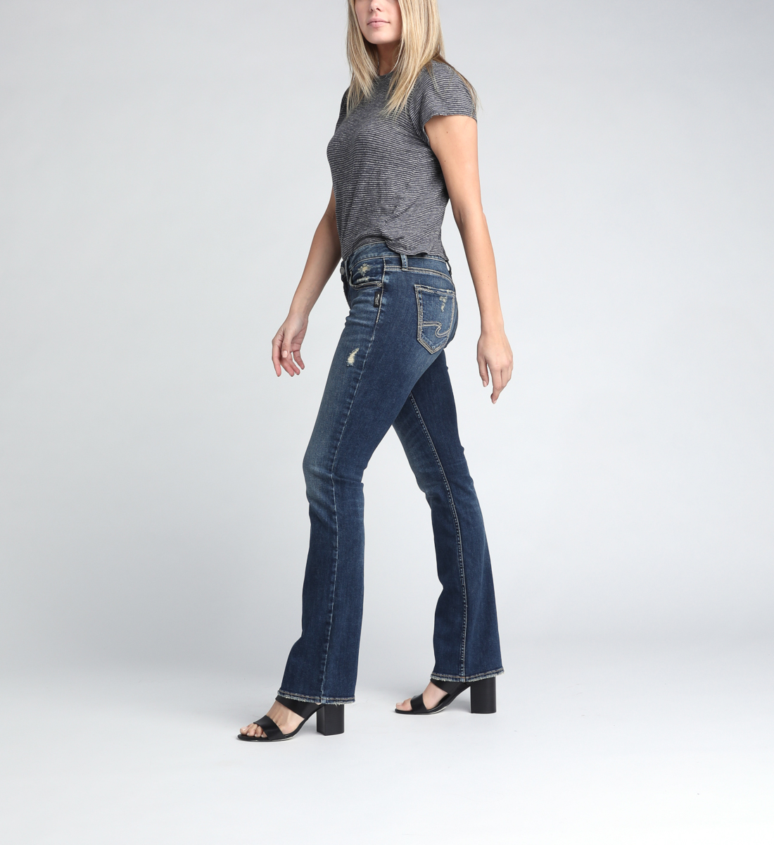 slim mid rise jeans