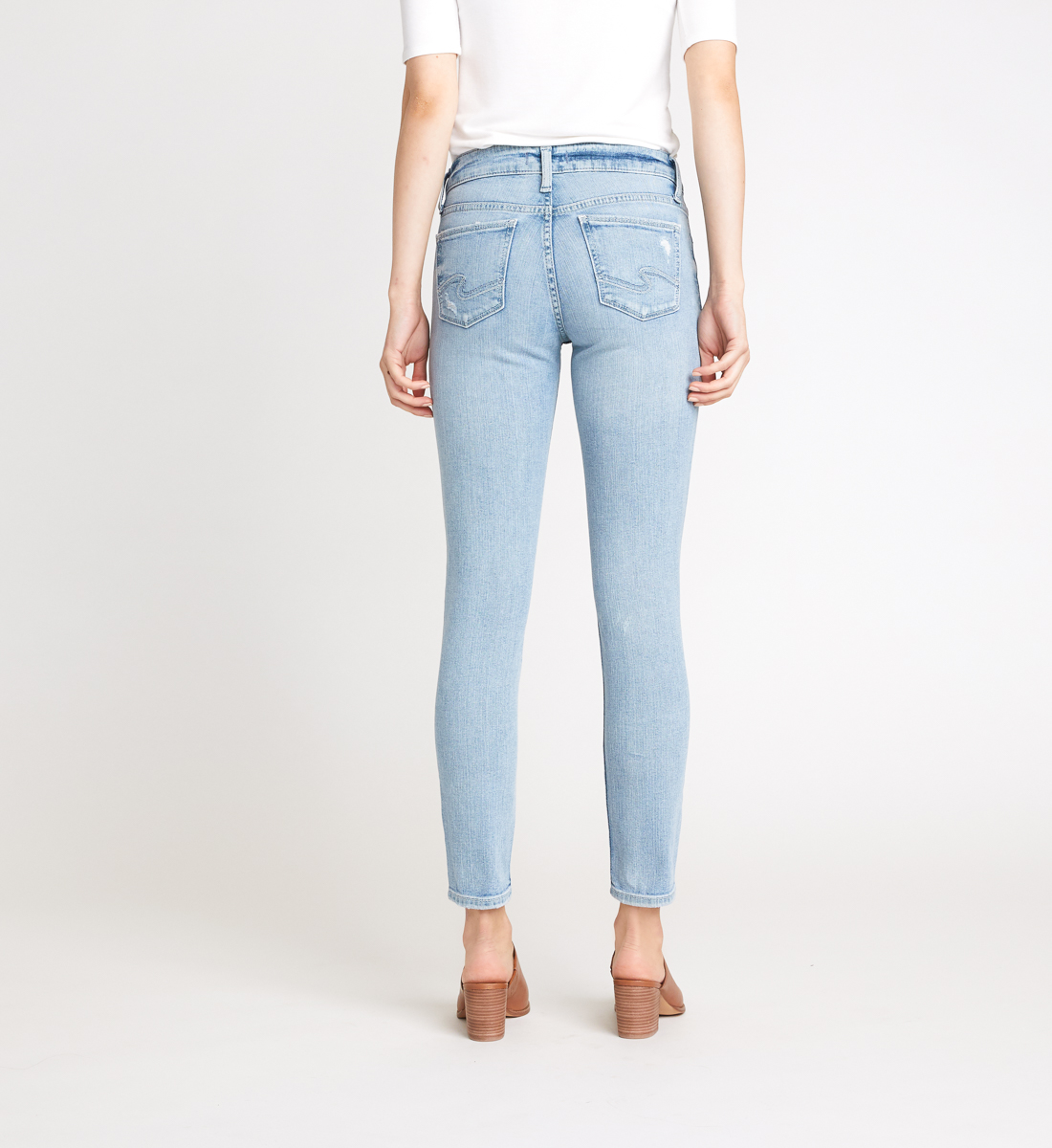 Suki Mid Rise Skinny Jeans - Silver Jeans US