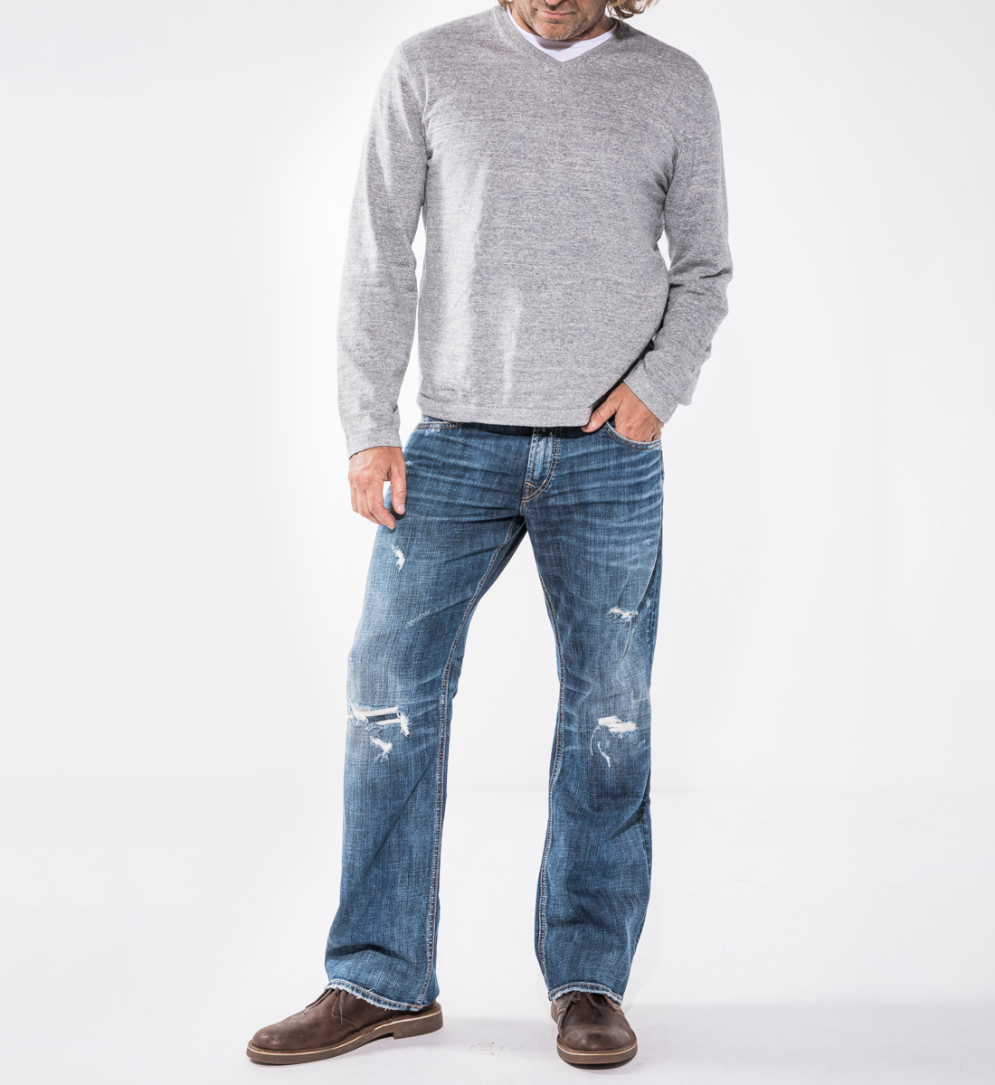 dark wash straight leg jeans