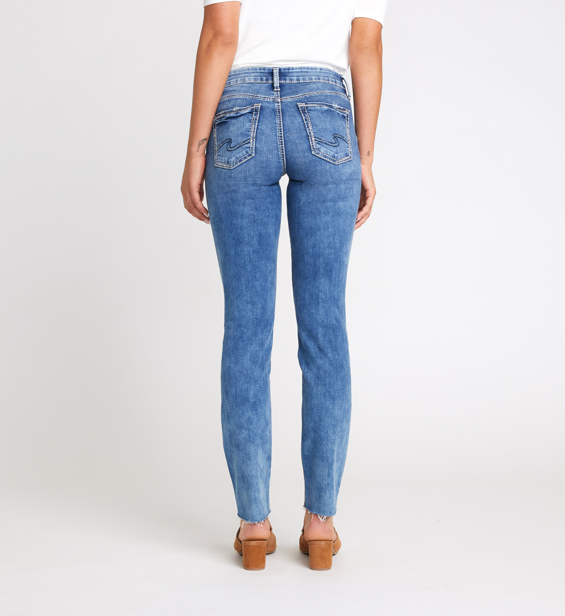 Elyse Mid Rise Slim Leg Jeans - Silver Jeans US
