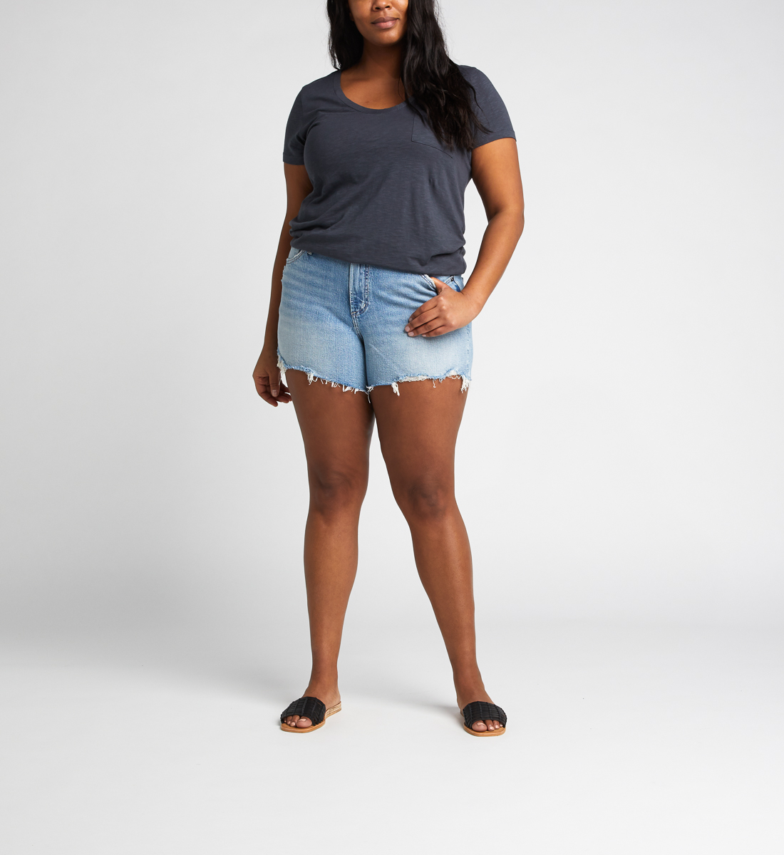 plus size high rise shorts