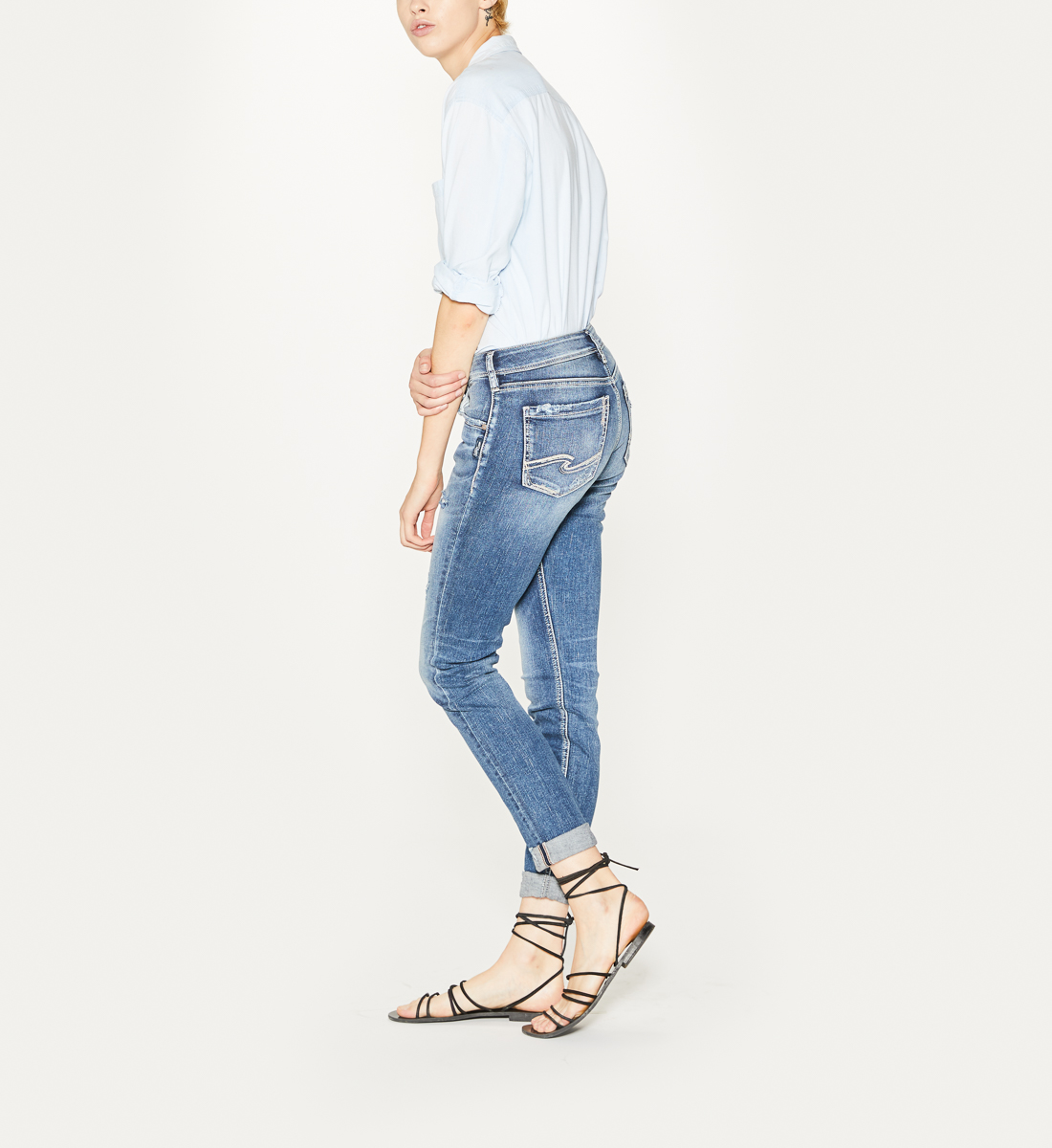 Sam Mid-Rise Boyfriend Jeans | Silver Jeans