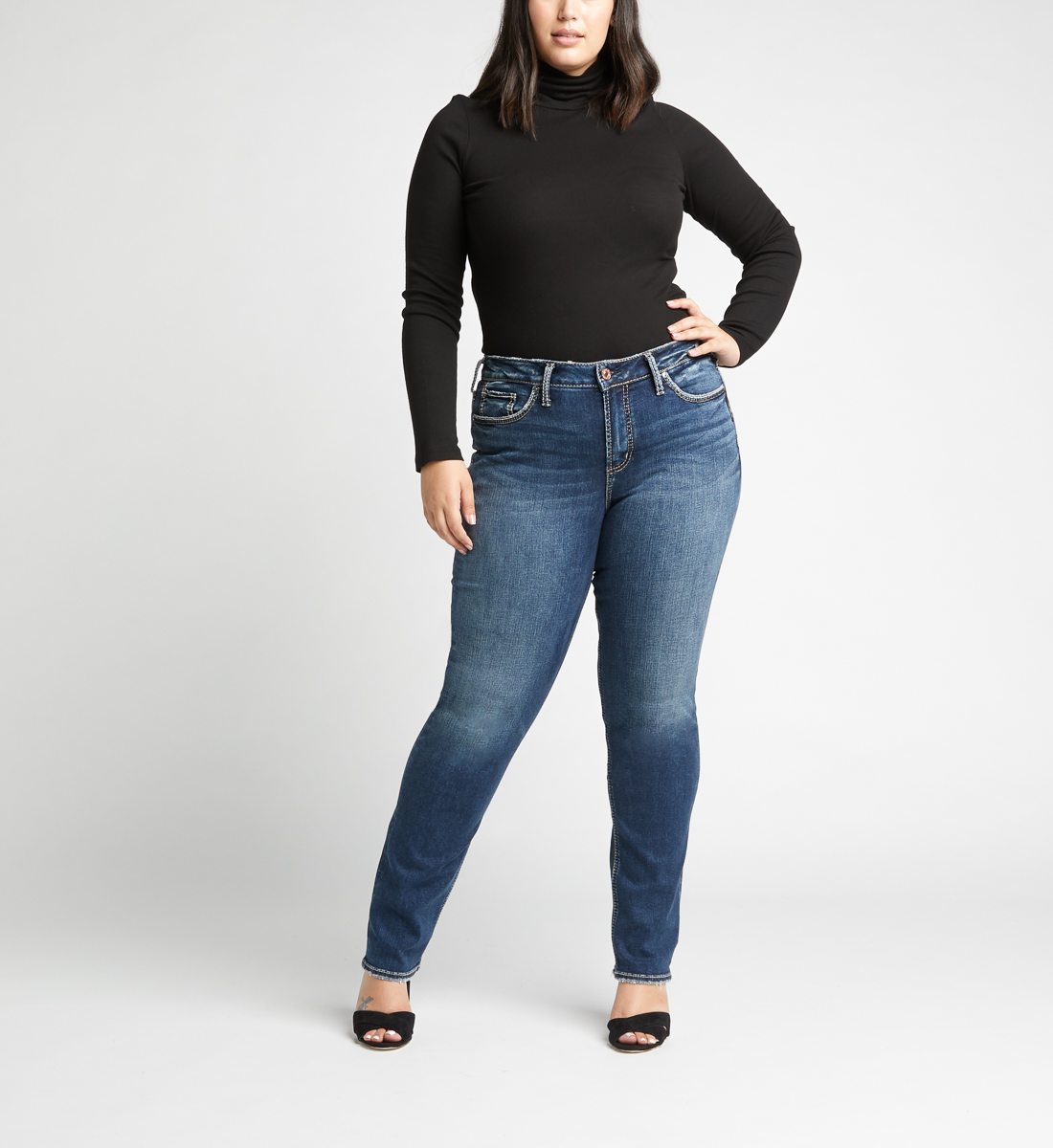 straight leg jeans for plus size