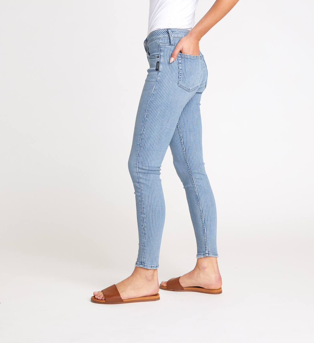 pinstripe skinny jeans womens