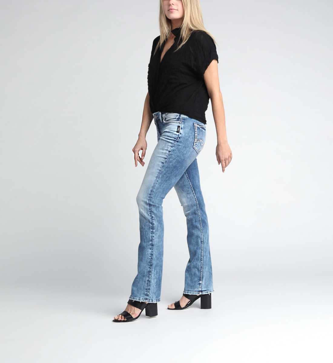 Elyse Mid Rise Slim Bootcut Jeans - Silver Jeans US