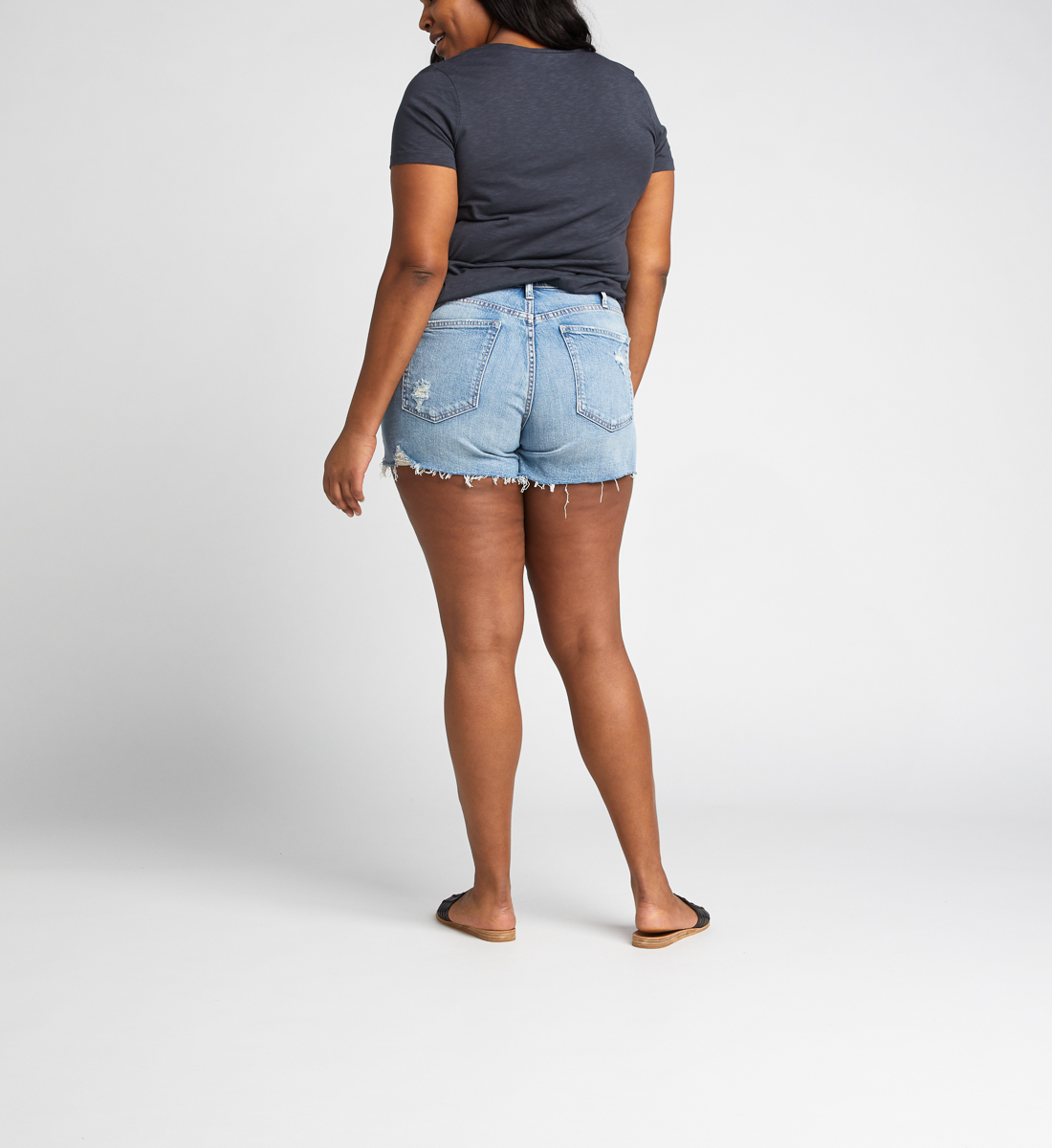 plus size high rise jean shorts