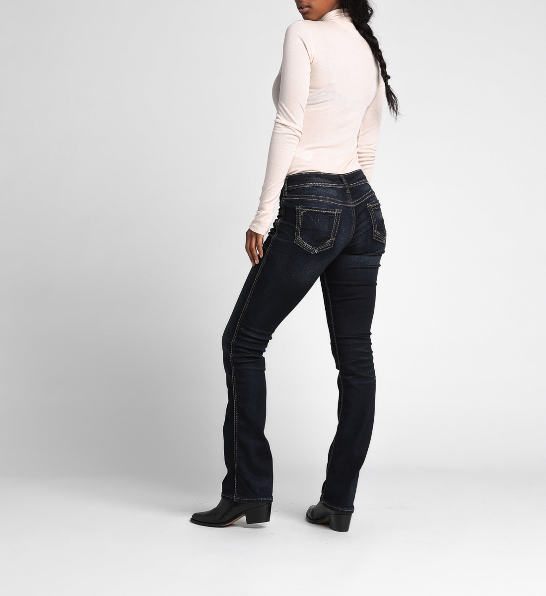 mid rise slim bootcut jeans